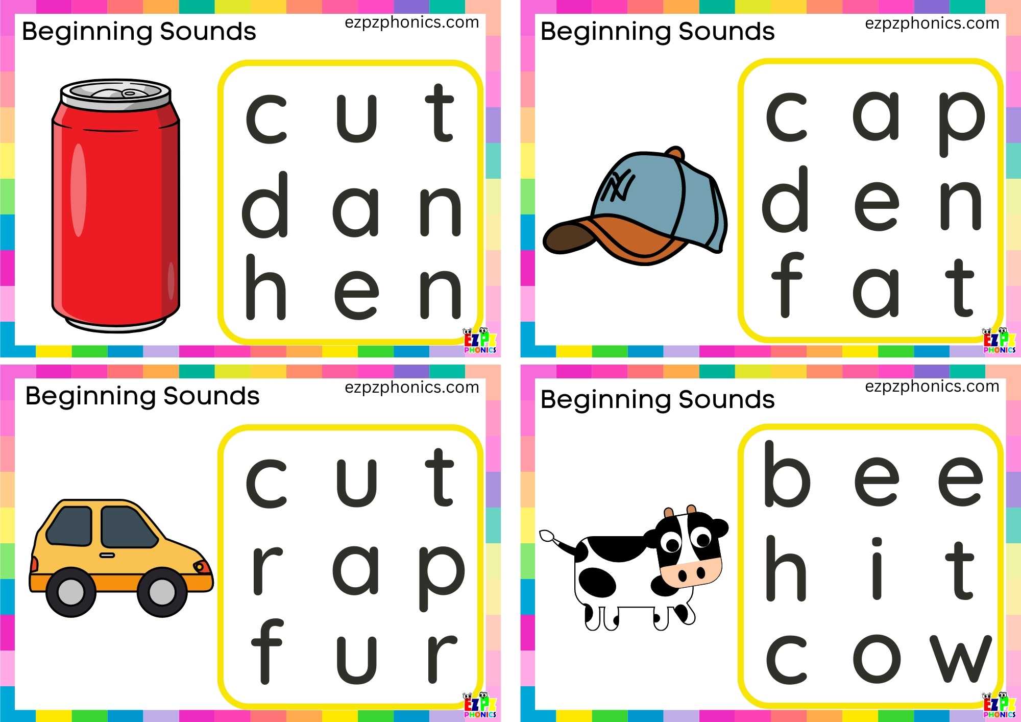 Letter C Word Search Card 2